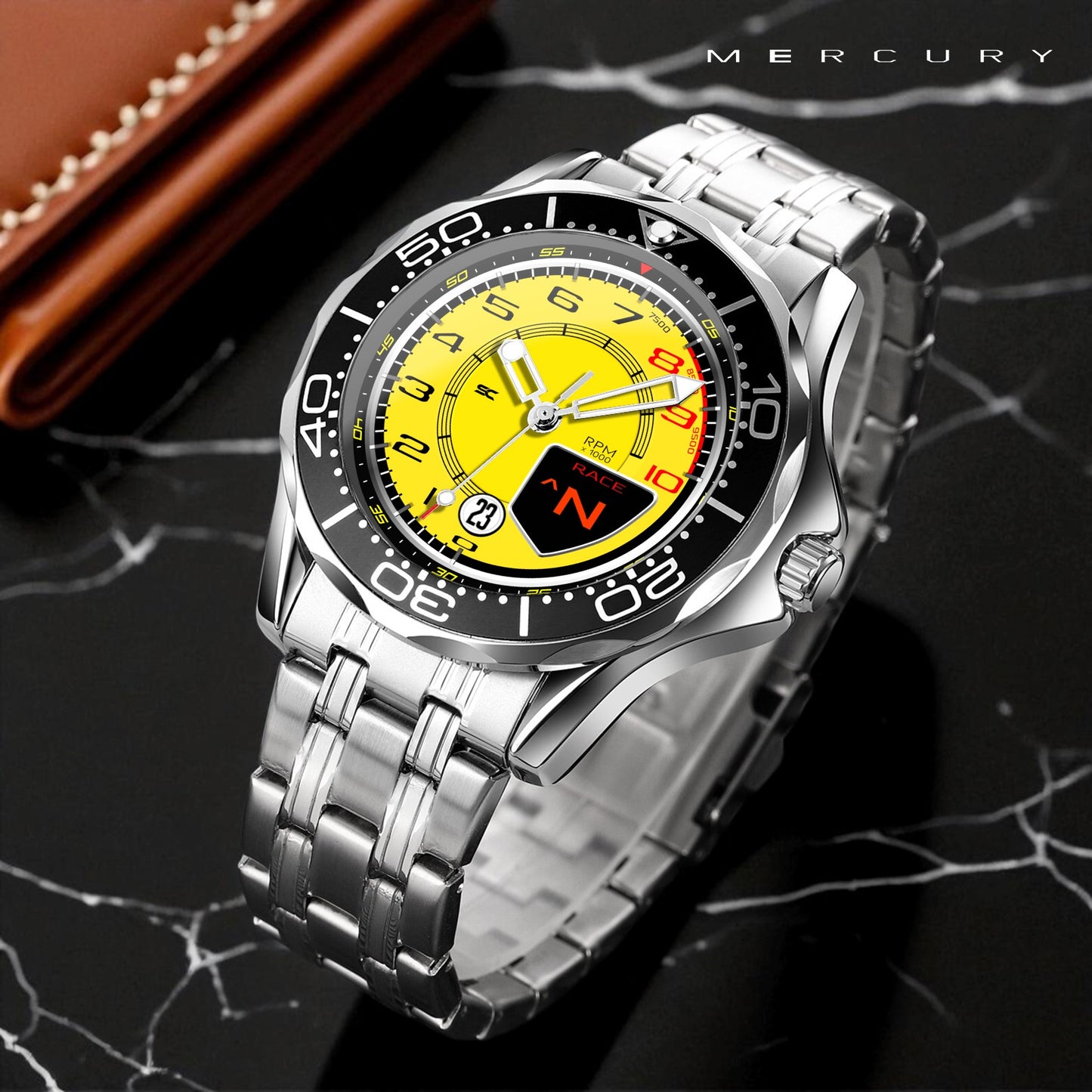 Orologio da Polso con Contagiri Race Giallo