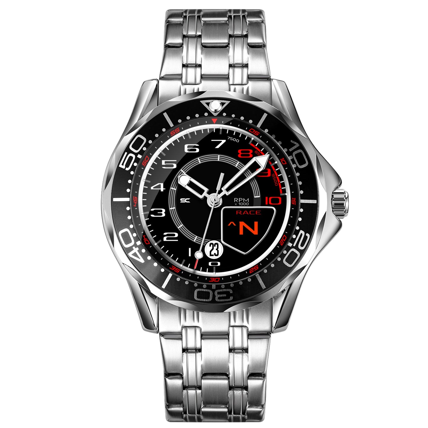 Orologio da Polso con Contagiri Race Nero