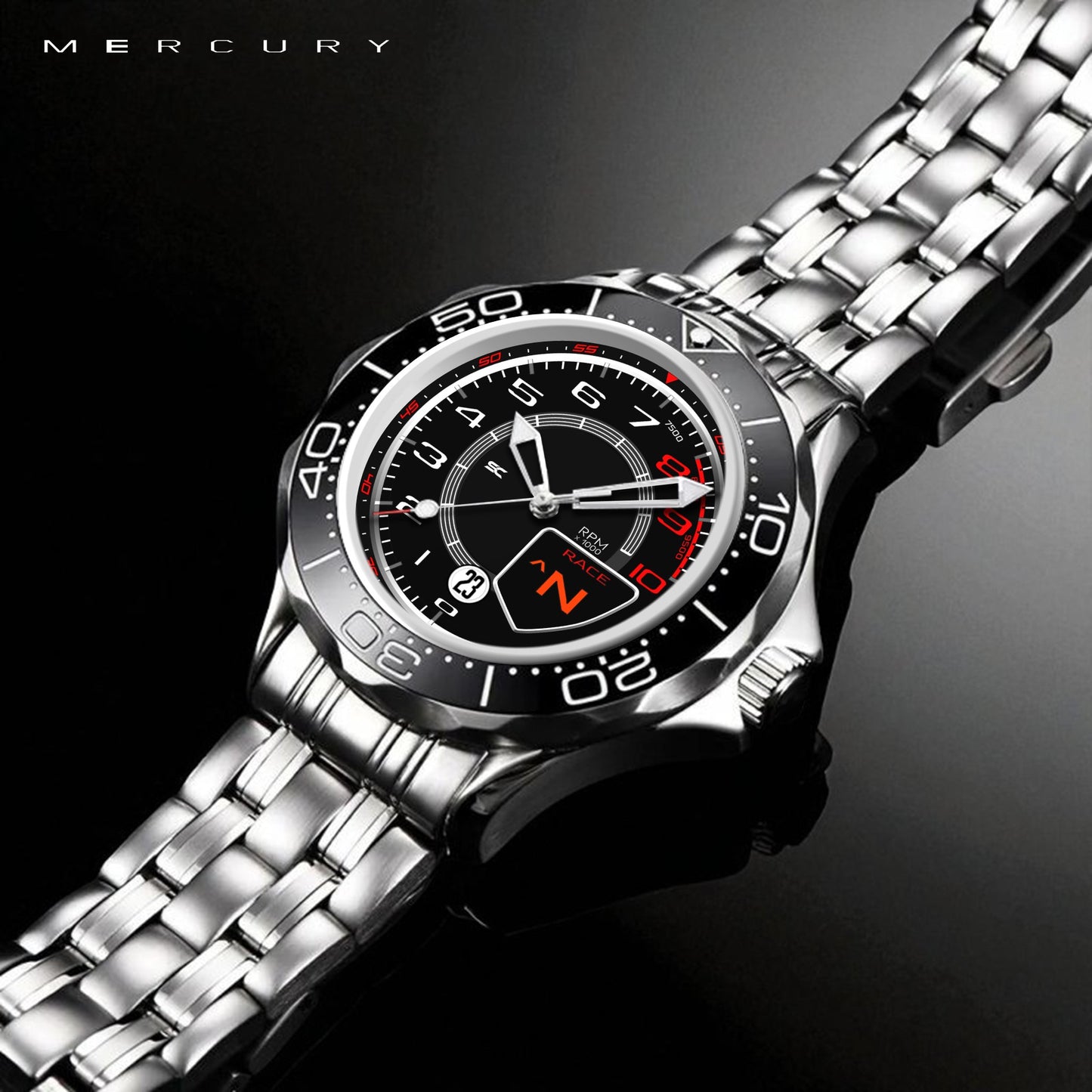 Orologio da Polso con Contagiri Race Nero