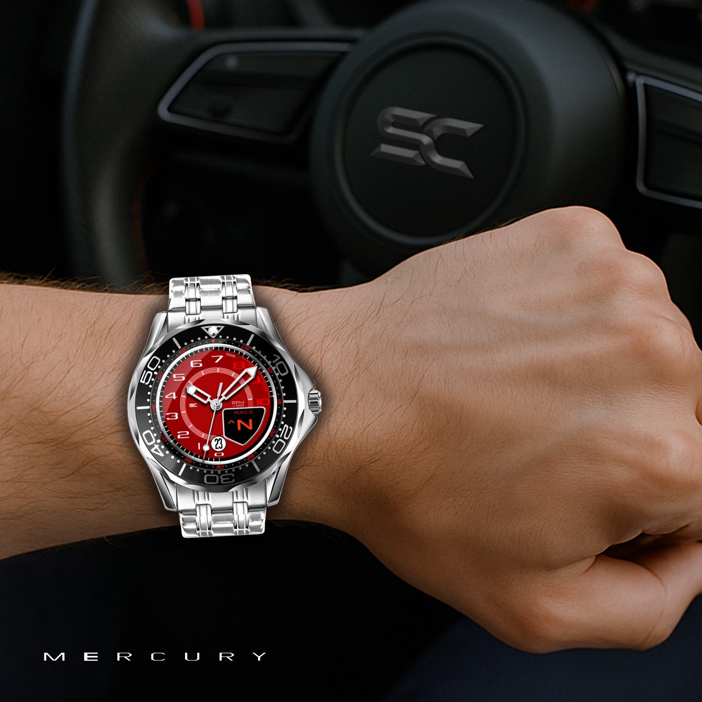 Orologio da Polso con Contagiri Race Rosso